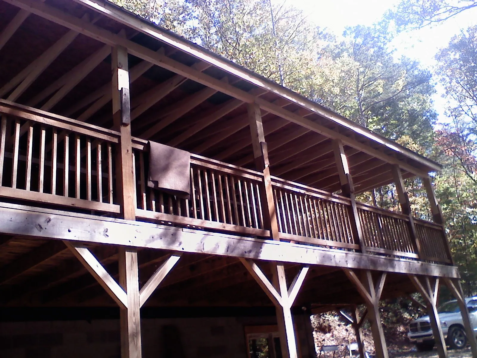Timber framing under a new elevated porch and deck — Roof Leak Repair in Big Sandy by Roofing Brothers